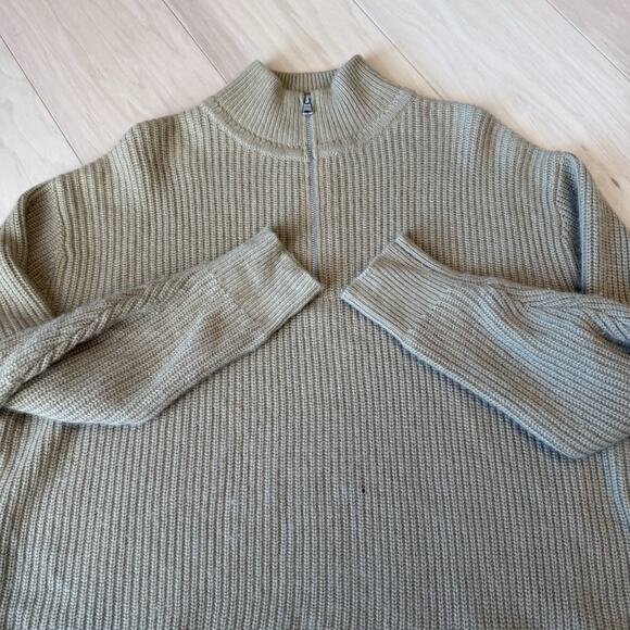 Jenni Kayne Cashmere Sweater Women's Small Brown 1/4 Zip Minimalist Glam Winter - Picture 4 of 10